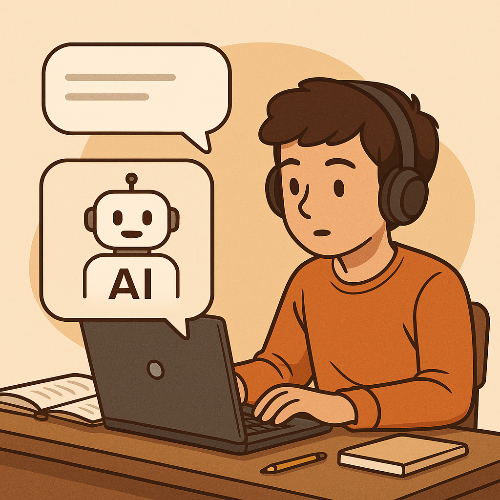 chico utilizando la inteligencia artificial para aprender